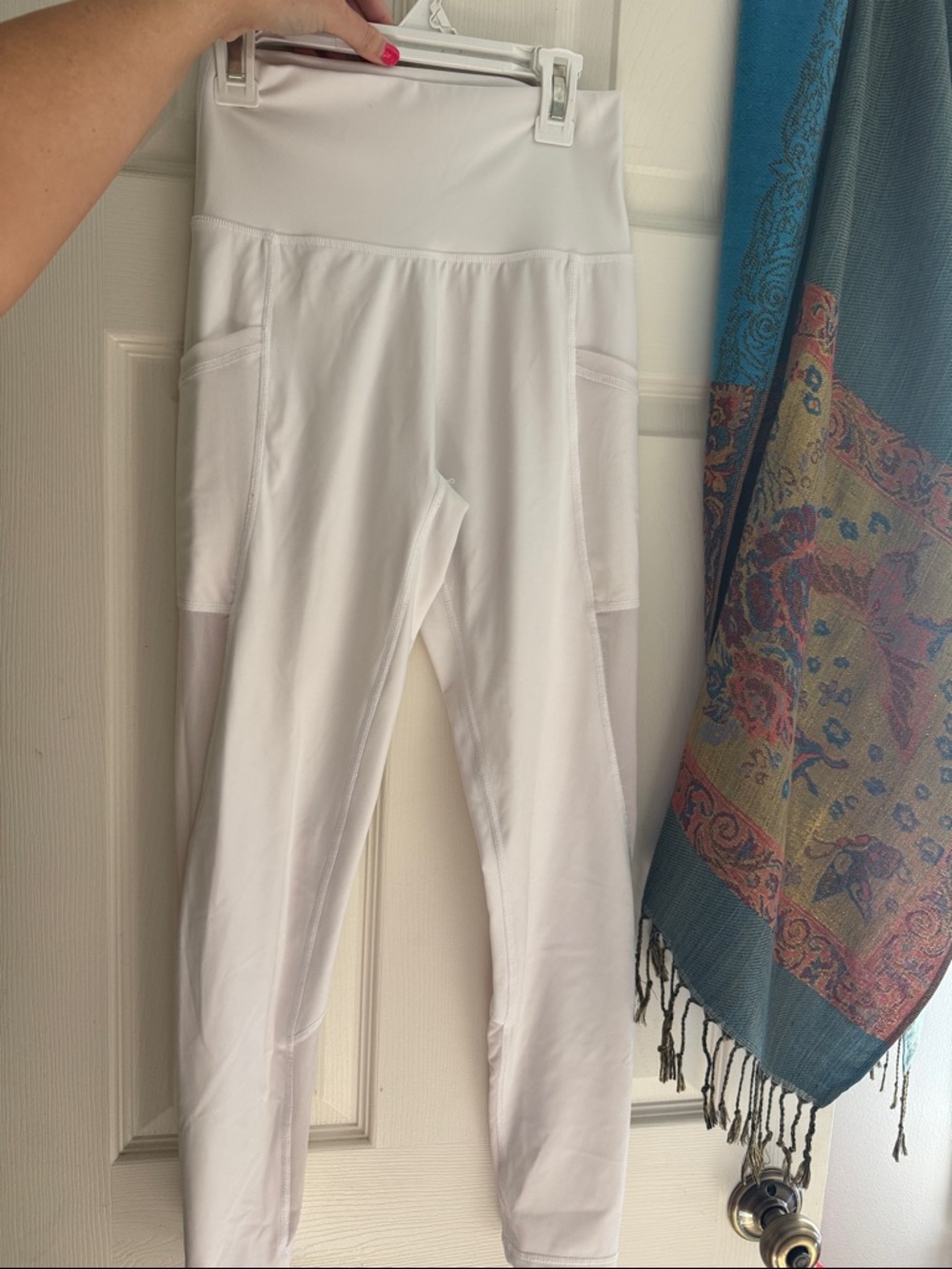 aerie White High-Waist Leggings with Side Pockets